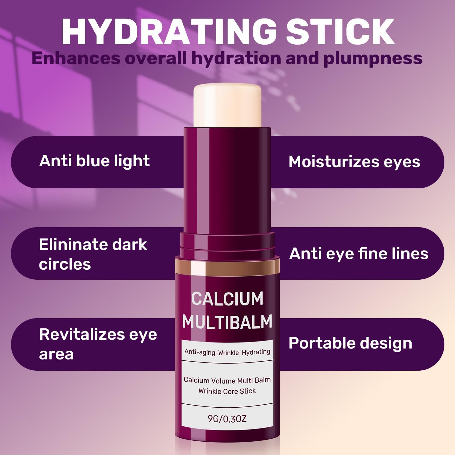 Calcium Multi Balm, Anti-Aging & Firming Korean Skincare Stick, Volumen-Faltenkernstift, Koreanischer Anti-Aging-Kollagen-Feuchtigkeitsstift, für Augen, Hals, Gesicht (C, One Size)