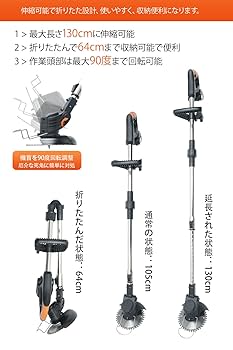 充電式草刈機 草刈り機 コードレス最新型 ナイロンカッター 伸縮 バッテリー2個 即納 一年保証 バッテリー2個】ナイロンカッター 草刈機 充電式
