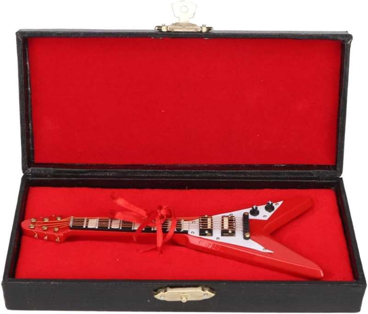 楽器の家の装飾 木製ミニチュアギターモデル スタンド付き ミニ楽器モデル ホームデコレーションオーナメント 家庭用楽器の装飾品 (C