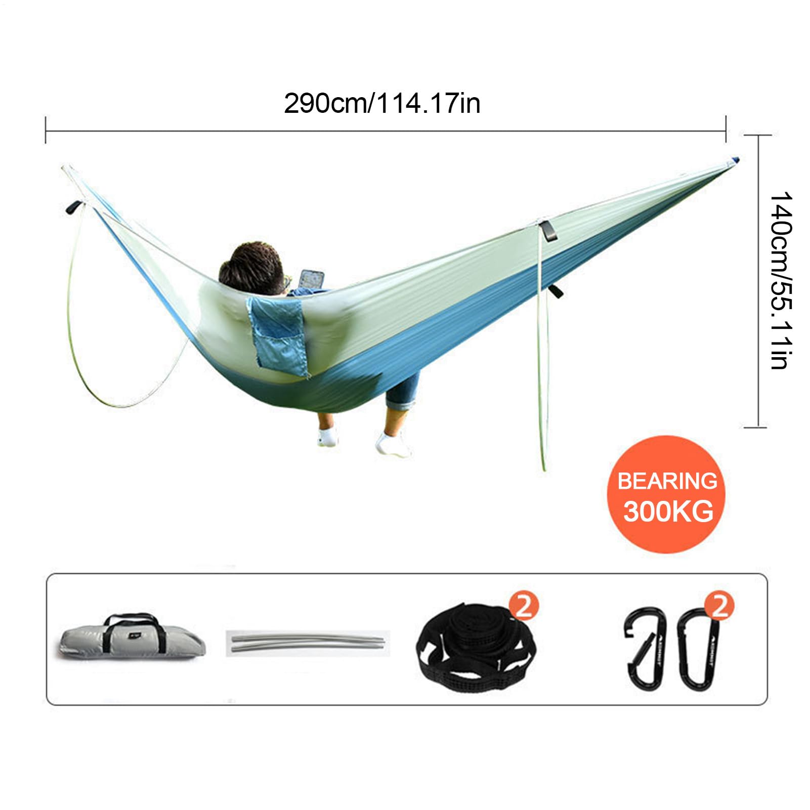 Hamac en Plein air, hamacs pour l'extérieur Familles Portables Hamac en | Nylon étanche en nylon Supplies extérieures pour le jardin Camping Beach Randonnée BBQ de pêche