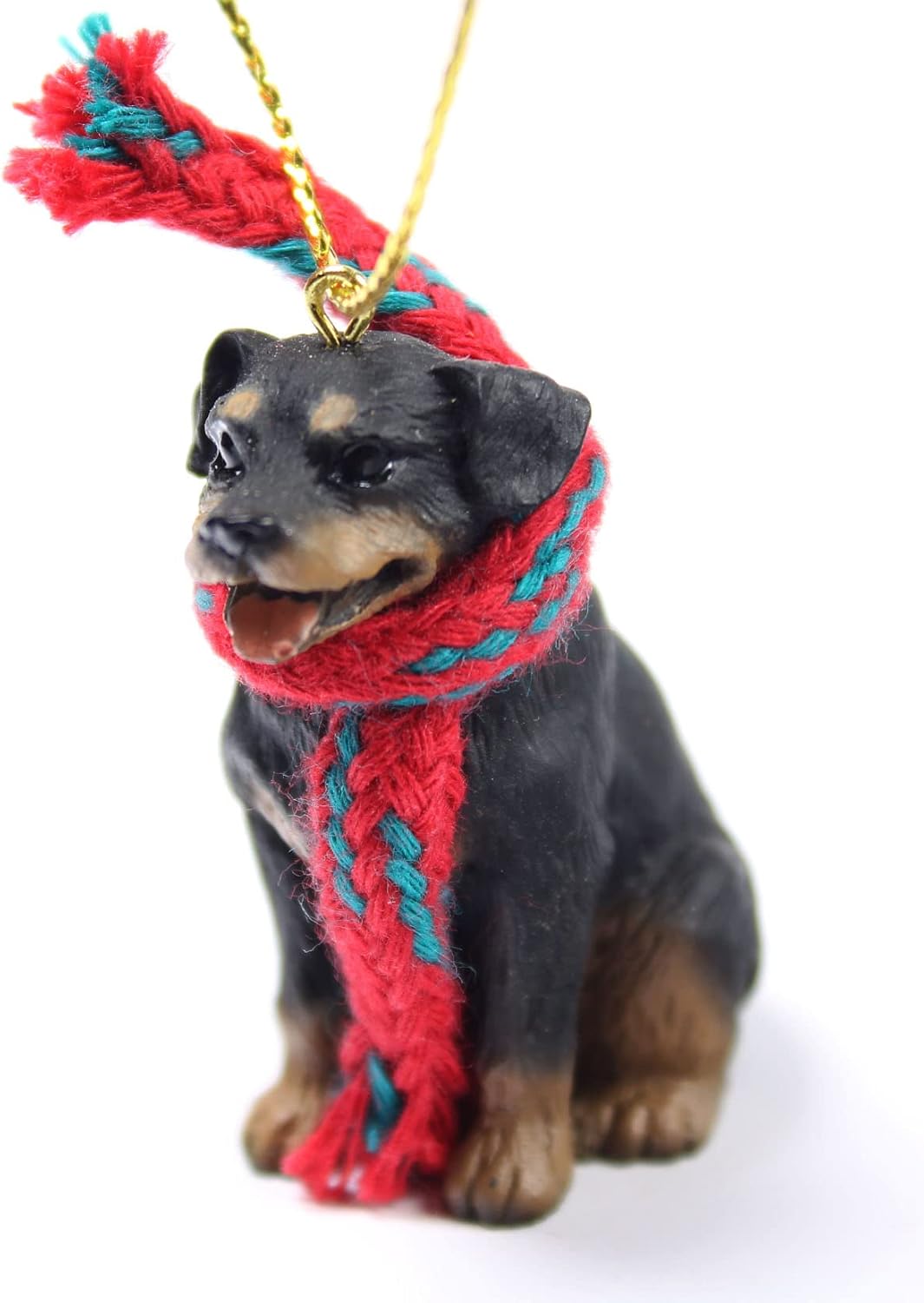 Conversation Concepts Rottweiler Tiny Miniature One Christmas Ornament - Delightful! and is Made with Plastic - Gold