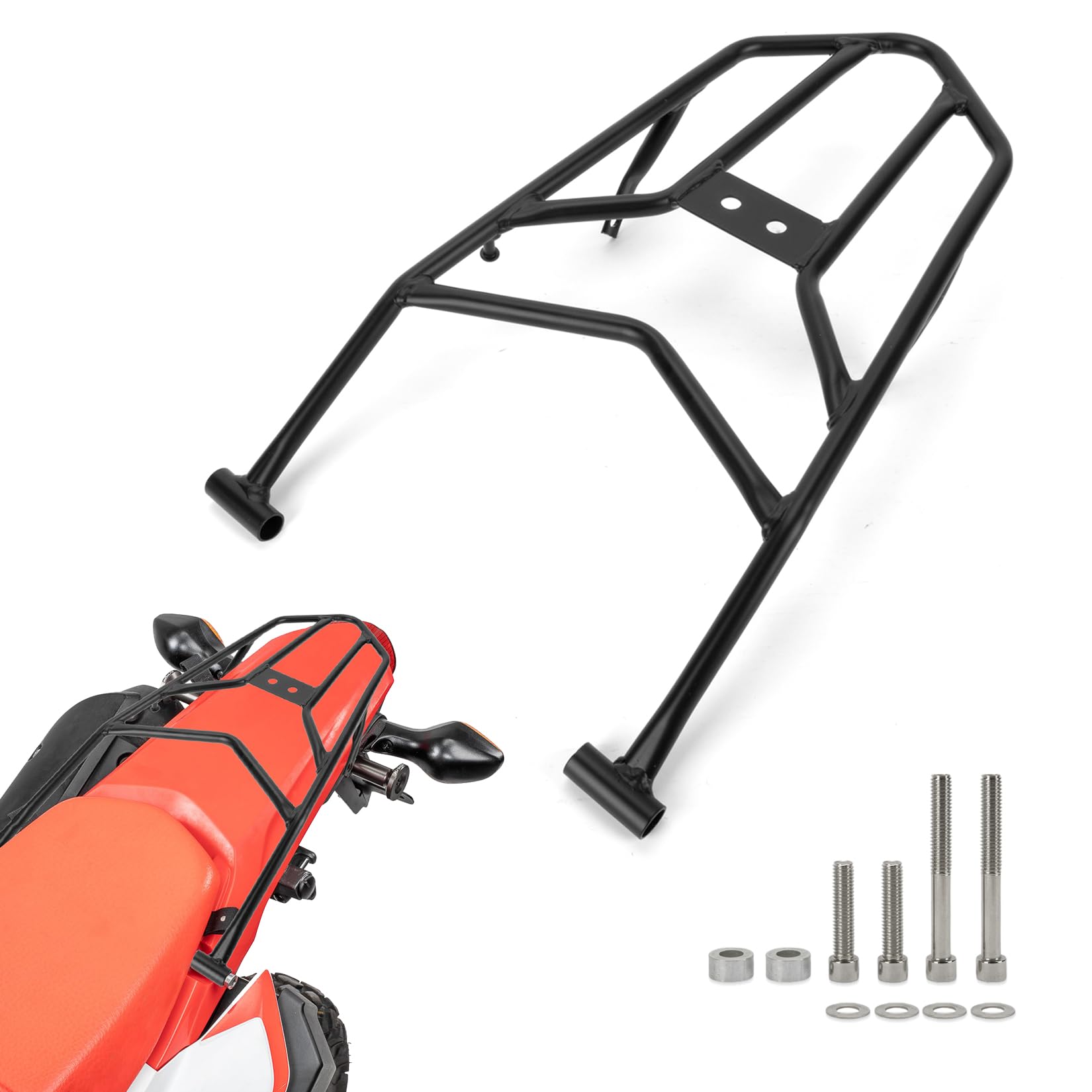 PSLER CRF300L Rear Rack - Motorcycle Cargo Carrier Luggage Storage Tail Racks Compatible with CRF 300L Rally 2021 2022 2023 2024 2025