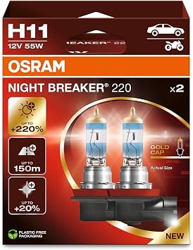 Osram Ampul H11 55W 12Vpgj1925X2Trqr2B Osram Night Breaker - 64211NB220-2HB