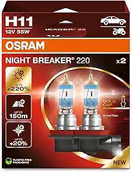 Lâmpada H11 OSRAM Night Breaker 220 64211NB220 até 220% + luz