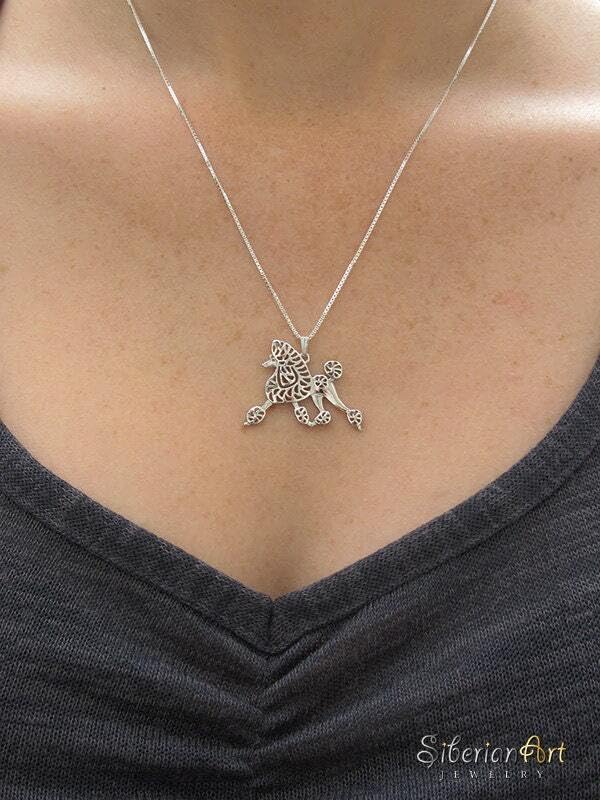 925 Sterling Silver Poodle Pendant Necklace Gift For Dog Lovers Dog Necklace Pet Jewelry Dog Memorial Dog Keepsake Rare Handmade Personalized Animal Pet Jewelry Unique Birthday Gift