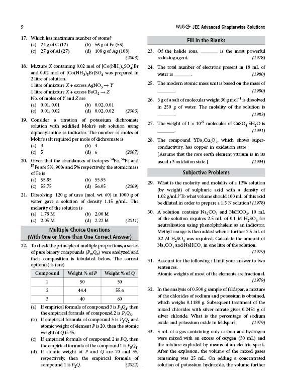 Image of MTG 48 Years JEE Advanced (2025-1978) Chapter-wise Previous Years Solved Question Papers Chemistry Book | JEE Advanced PYQ Question Bank For 2026 Exam