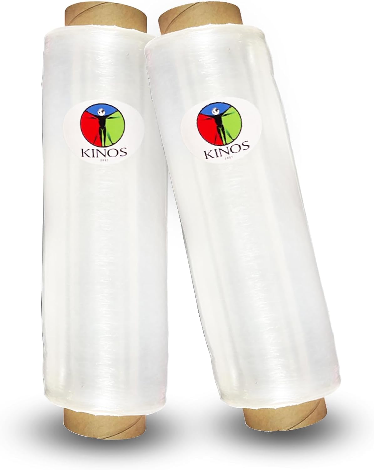 KINOS 80 Gauge Industrial Moving Stretch Wrap - Moving Plastic Shrink Wrap, Clear Wrap, Collision Wrap Best for Moving and Storage (2 Pack)