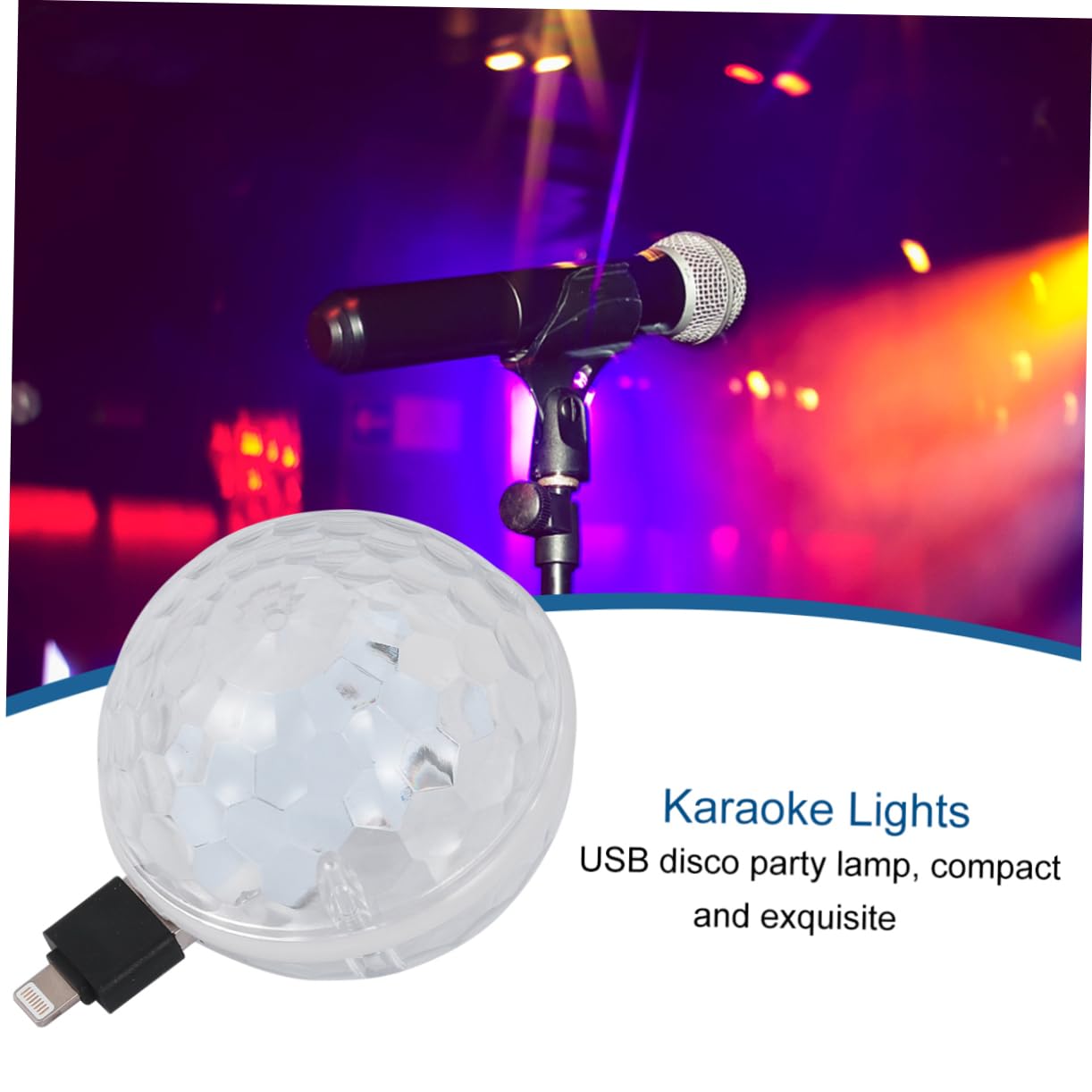NUOBESTY 1pc USB Rechargeable Led Stage Light Voice Control Dj Lamp for Karaoke Parties Versatile Use for Dance and More