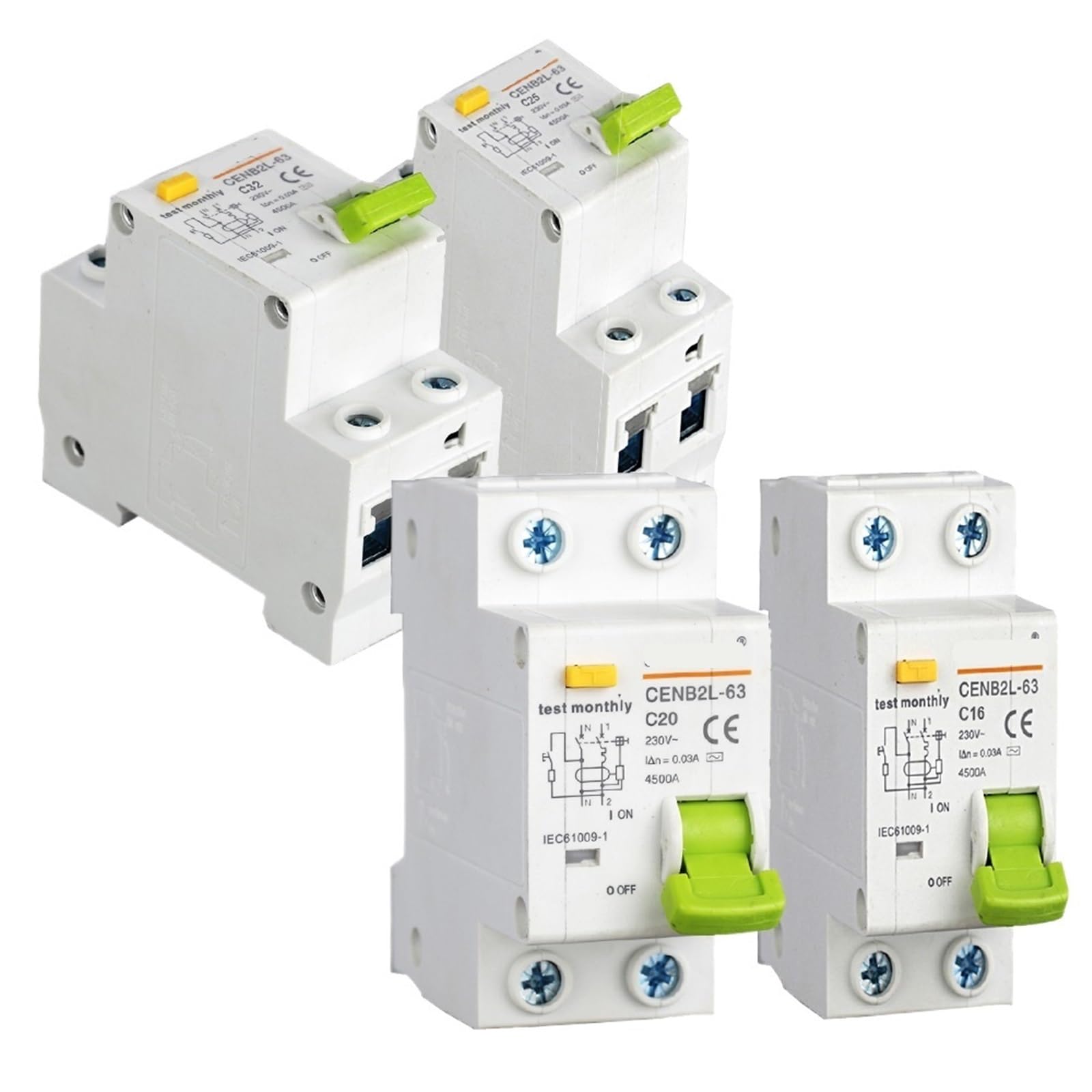 interruttore elettrico, Interruttore automatico DPNL 1P+N mini 6A 10A 16A 20A 25A 32A 40A 50A 63A 230V 50HZ/60HZ(32A)