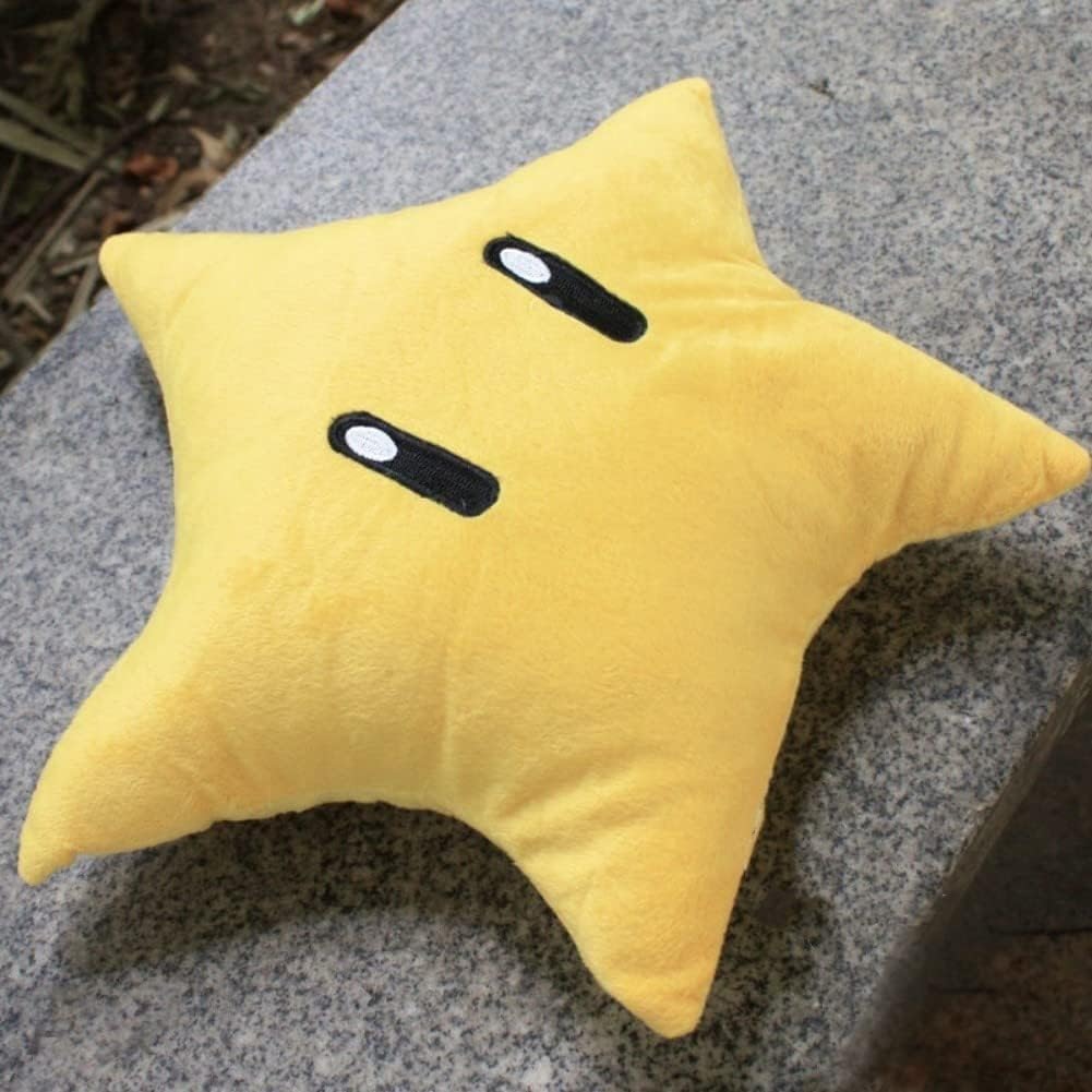 AOLIAY Estrella Amarilla, Cojín Cómodo, Lindo Peluche Cojín Muñeco de Peluche Muñeco de Peluche de Dibujos Animados Cojín Decorativo 30 cm..