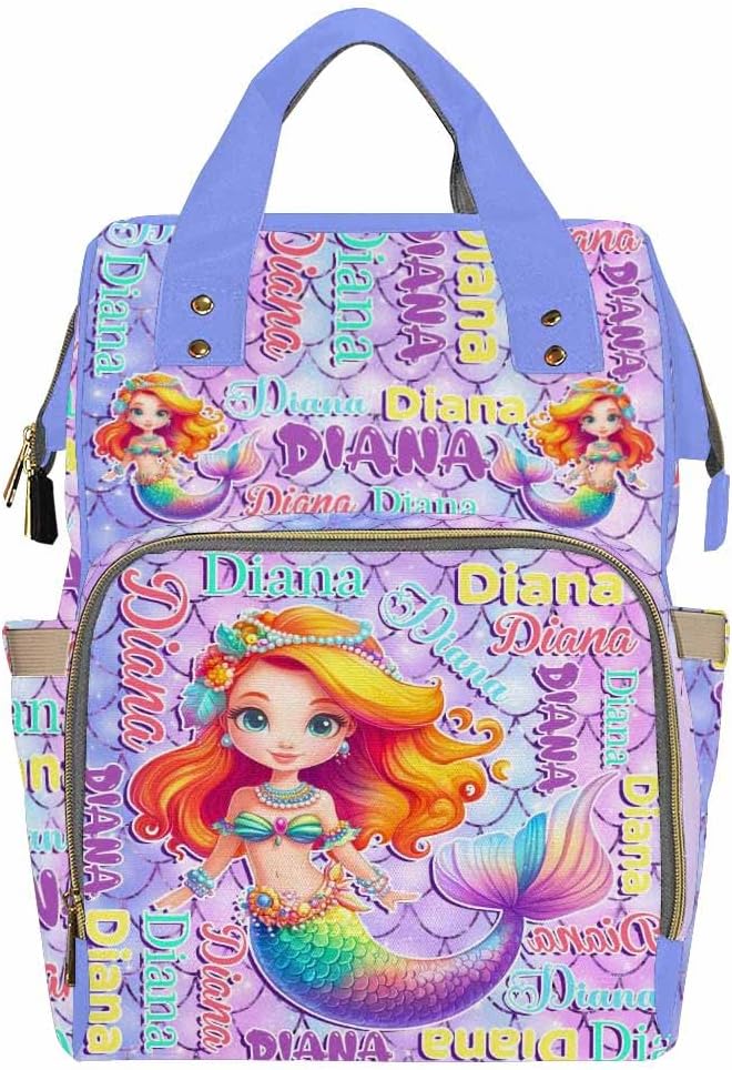 Artsadd Personalized Diaper Bag Backpack with Name Custom Name Backpack Travel Outdoor Mommy Bag Customized Gift for Newborn Baby Boys Girls Nursing Bags Gift for New Mom Dad Birthday Gift
