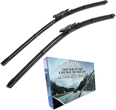 ontto Windshield Wiper Fit for Peugeot 307 2004-2009,Original Equipment Windshield Wiper Blades,Replacement Windw Windscreen Wipers Brush,28" and 26"R,1 Set of 2