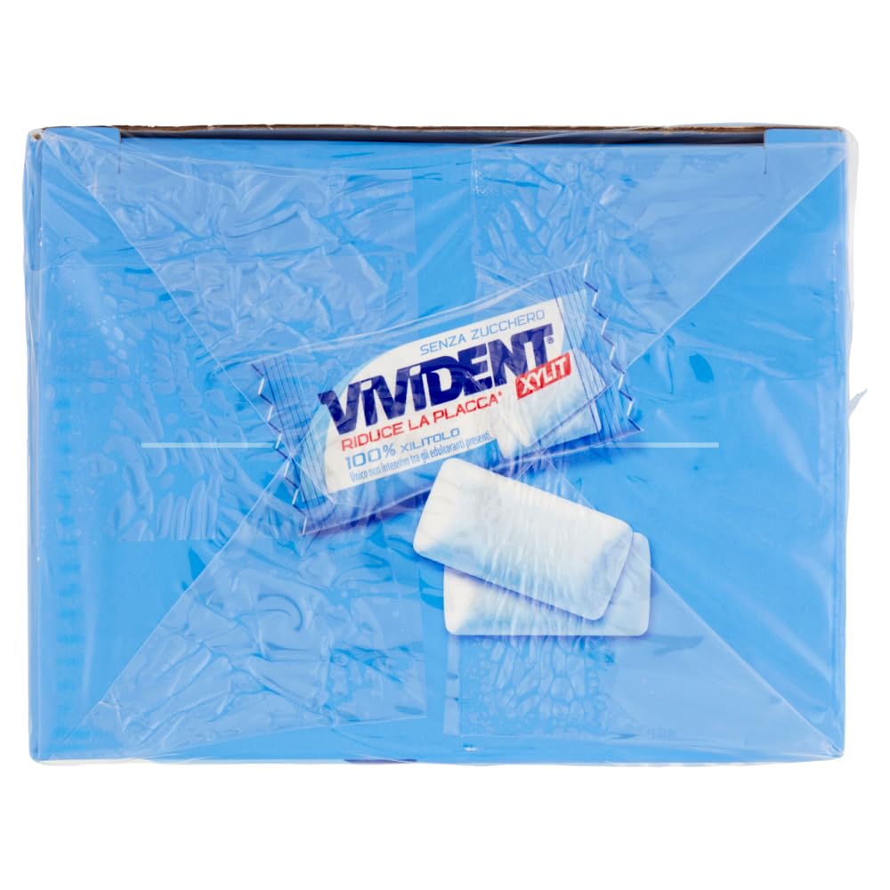 Vivident Xylit, Chewing Gum, Gusto Menta, Senza Zucchero, Senza Glutine, Confezione da 200 Gomme da Masticare Ripiene Monoporzione, Incartate Singolarmente,da Condividere, Feste, Compleanni