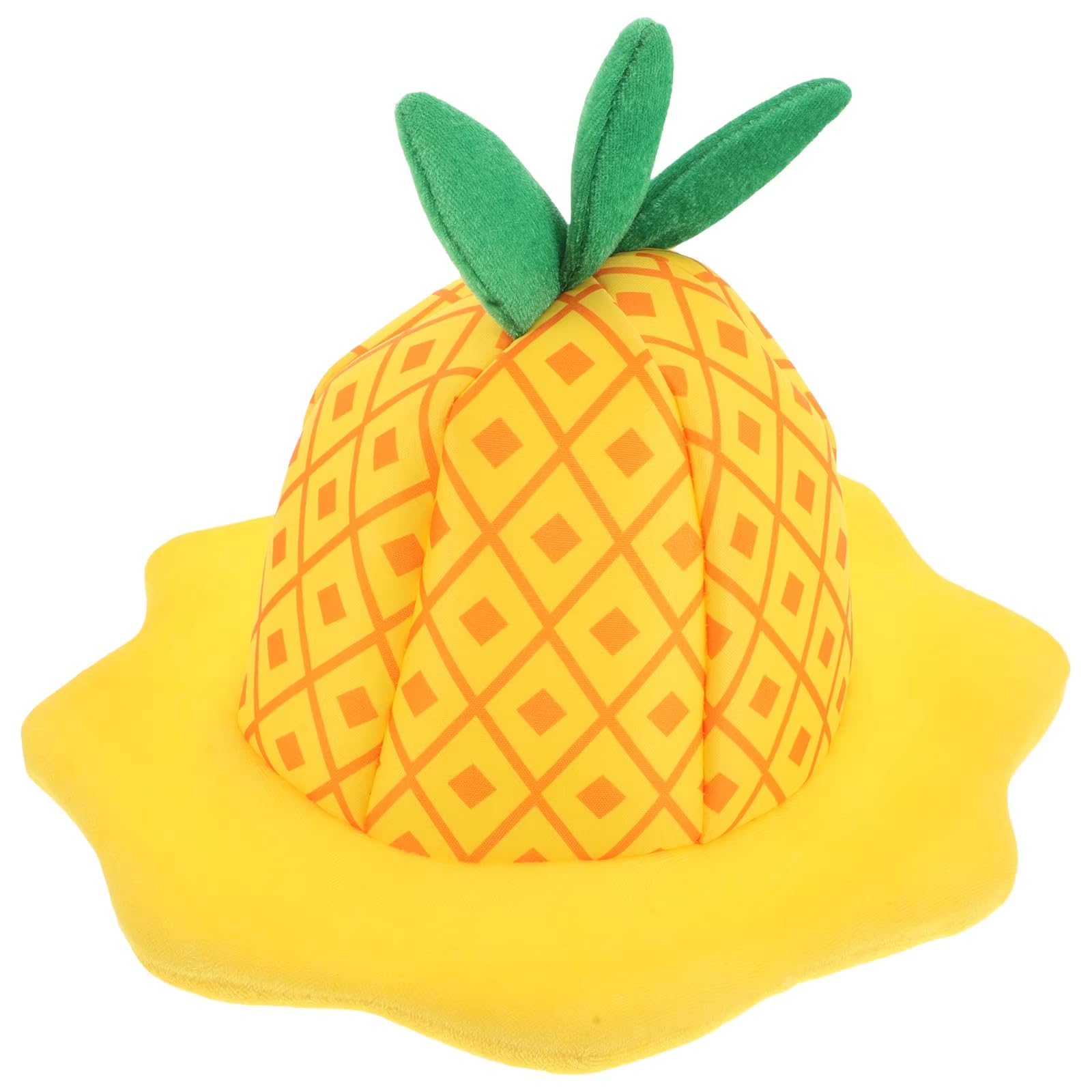 Baokuan Women's Yellow Pineapple Cap Tropical Pineapple Hat Funny Plush Hat Party Cap Fruit Headwear Photo Prop For Hawaiian Party Supplies