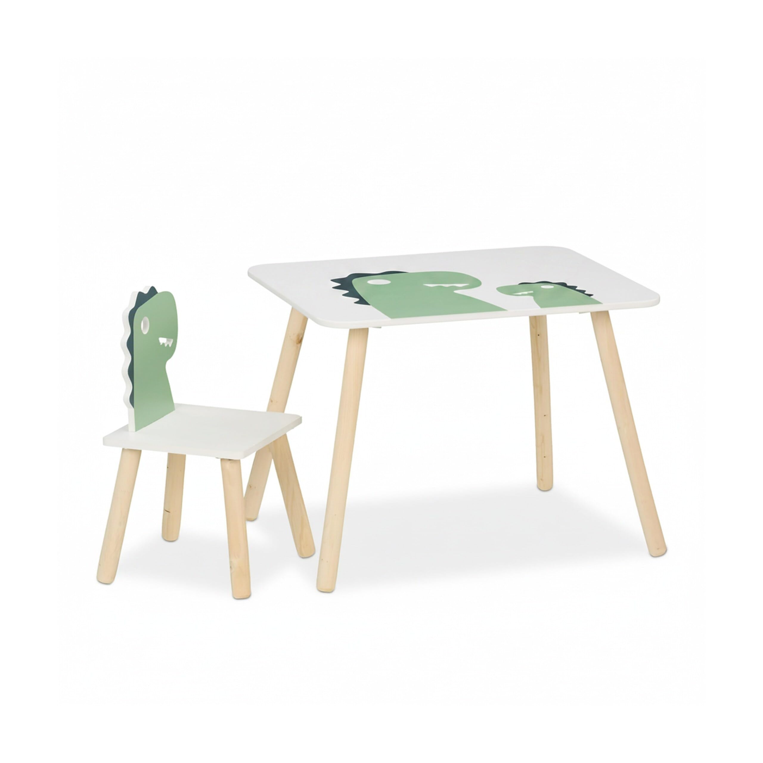 Relaxdays Tavolino da Bambini con Sedia MDF Design Dinosauro