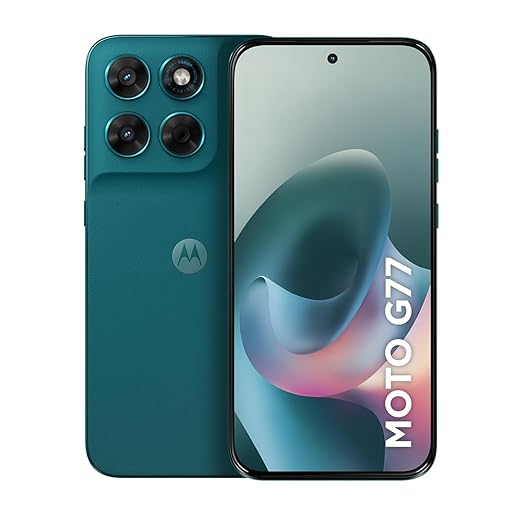 Smartphone Motorola Moto G77 5G - 256GB 24GB (8GB RAM + 16GB RAM Boost) camera 108MP Ultra-Pixel, tela 1.5K extreme Amoled 120hz, ultrarresistente - Verde Escuro