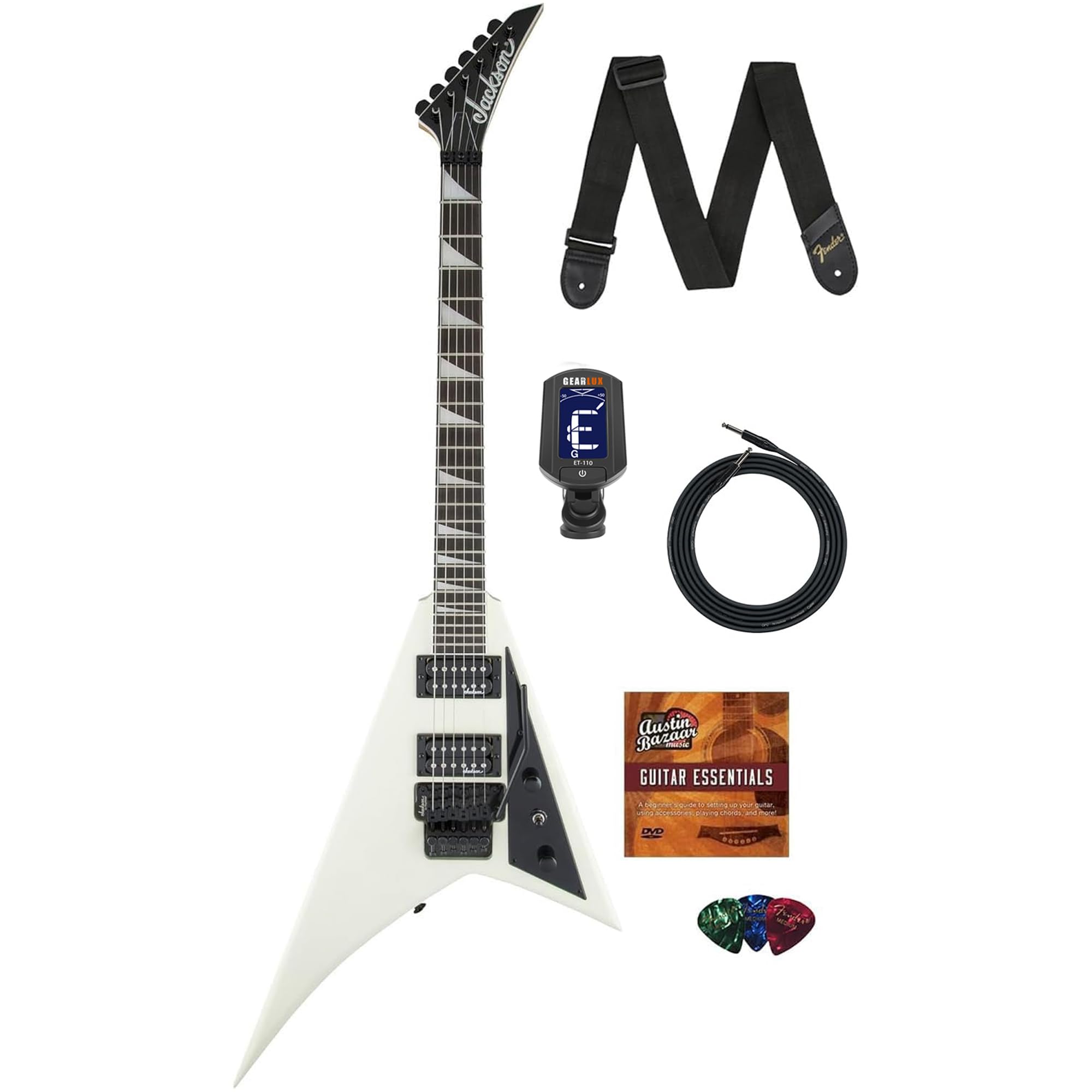 Amazon.com: Jackson Rhoads JS32 Electric Guitar - Ivory Bundle