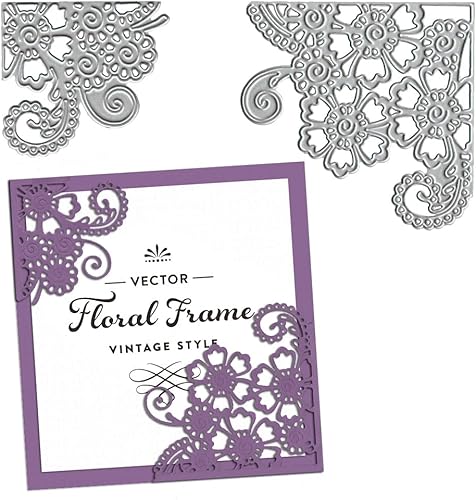 Troqueles de flores de encaje de esquina para hacer tarjetas, decoración de fondo de flores, troqueles de corte para álbumes de recortes en papel de