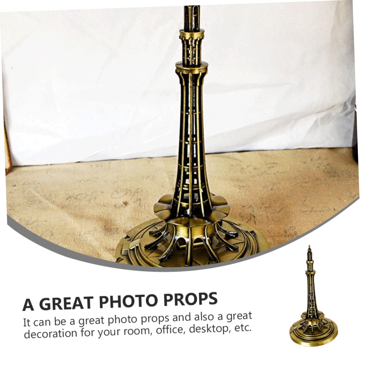 EXAOMBLE Pakistan Tower Statue Zinc Alloy Desktop Ornament Pakistani Decor Home Decor