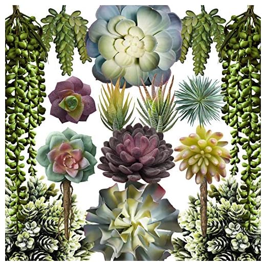 caqpo Artificial Succulents - 15 Pack - Premium Unpotted Succulent Plants Artificial - Realistic Textured Succulents - Fake Succulent Plants for DIY - Faux Cactus Plant Bulk - Feaux Succulent Plants