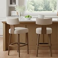 Vista 1 de Juego de 2 taburetes de bar de 30 pulgadas de altura de mostrador, taburetes de bar de cocina modernos con respaldo tapizado, taburetes de isla