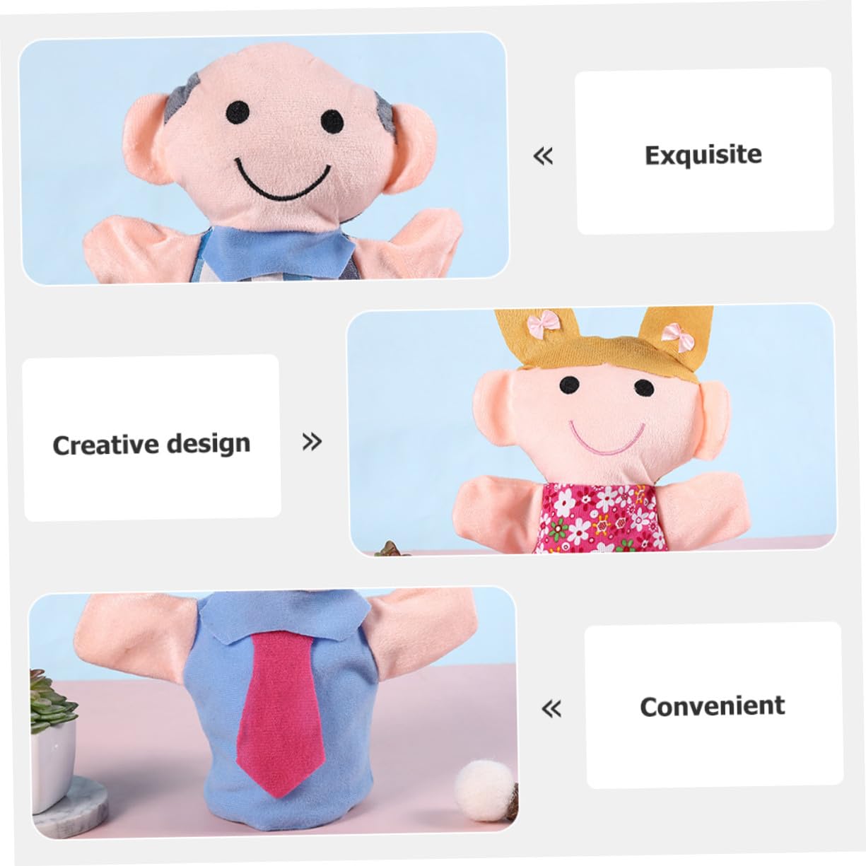 6 pezzi Marionette Mano Famiglia Giocattolo per Stimola Creatività e Comunicazione Interattiva