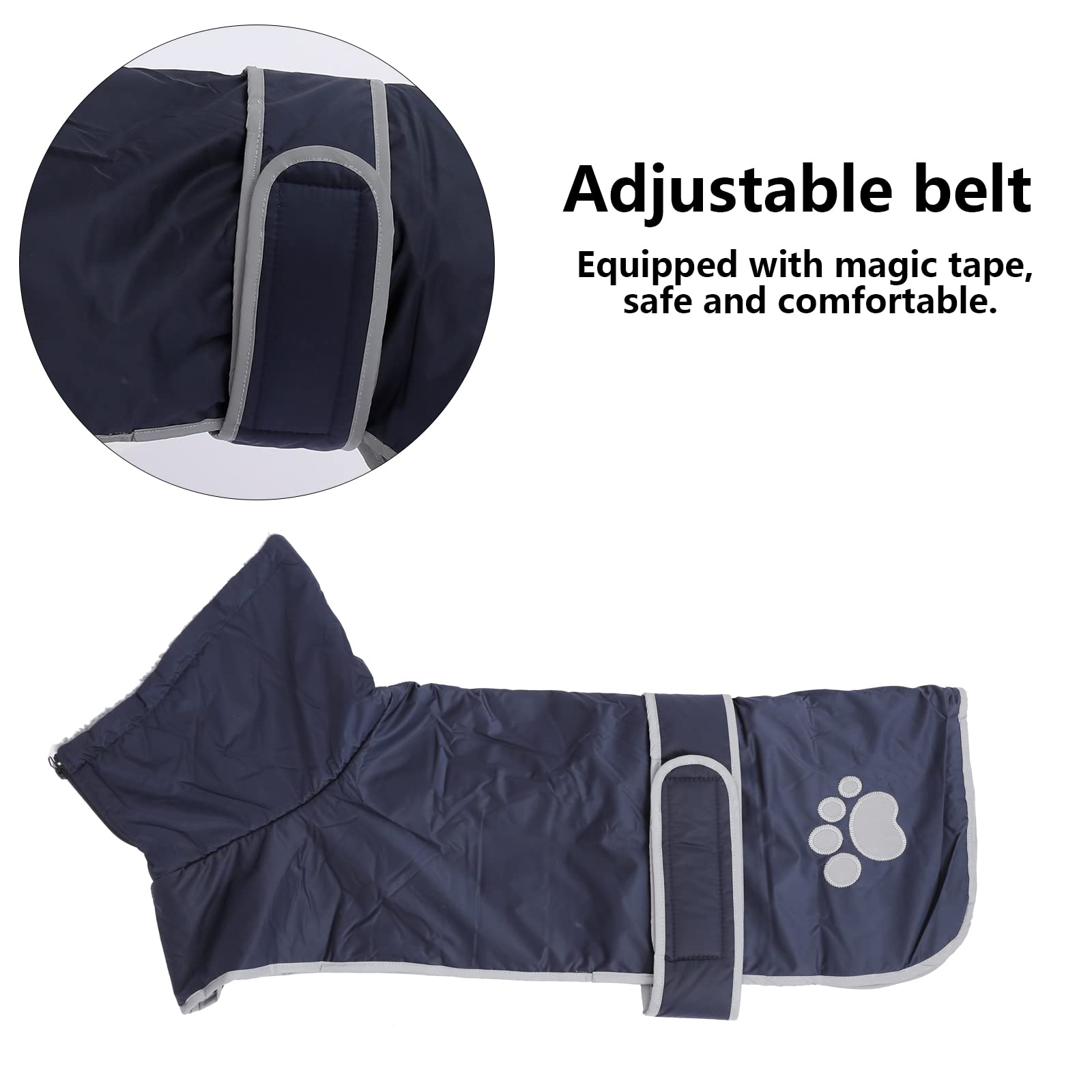 Morezi Hondenjassen waterdicht, perfect voor teckel worst, puppywinterjas met gewatteerde fleece voering, outdoor hondenkleding met verstelbare banden en onderbuikbescherming, marineblauw, M