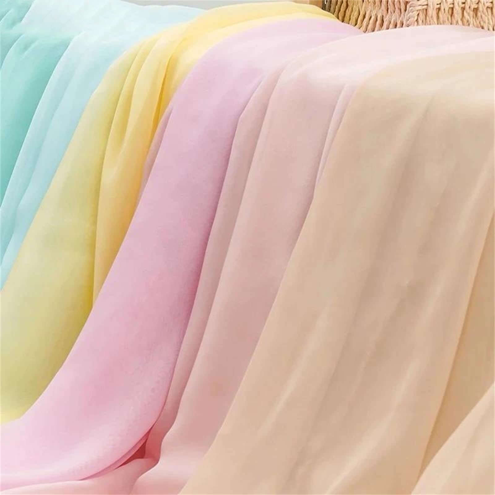 Tessuto Chiffon di Poliestere a Maglia Morbida e densa, Larghezza 150 cm, Materiale Leggero for Cucire Abiti da Sposa(11,300x150cm)