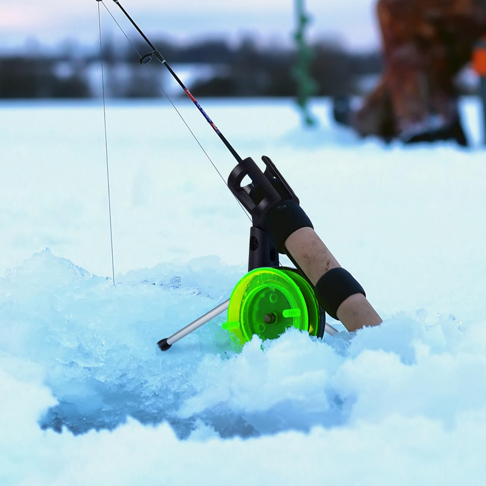 JolliLudo 2 - Pack Clip - Style Portable Ice Fishing Rod Holders, 360