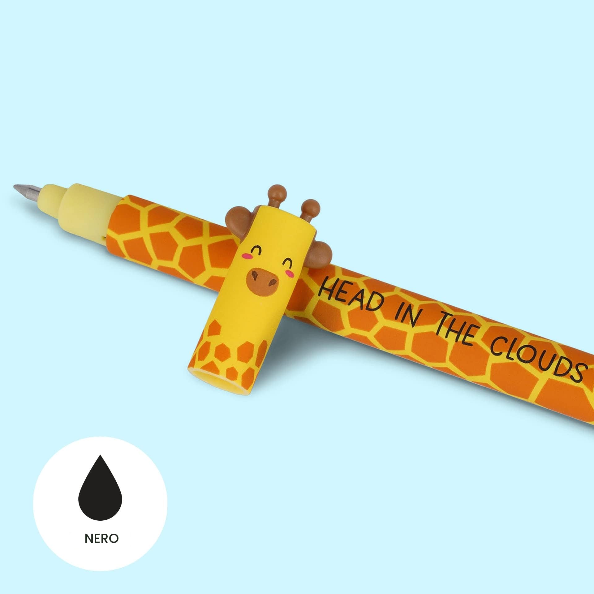 Legami - Penna Gel Cancellabile, Sfera sull'Estremità per Rimuovere l'Inchiostro senza Consumare il Foglio - Inchiostro Nero Termosensibile - Savannah collection - Lion, Giraffe, Elephant