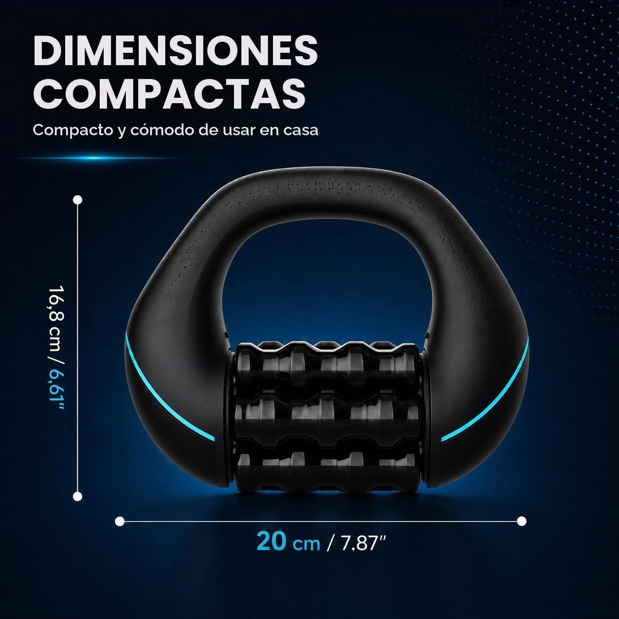 Rodillo Masajeador Eléctrico Corporal, Dispositivo Portátil de Masaje Muscular Profundo con Mango, 3 Velocidades Ajustables para Piernas, Brazos y Espalda