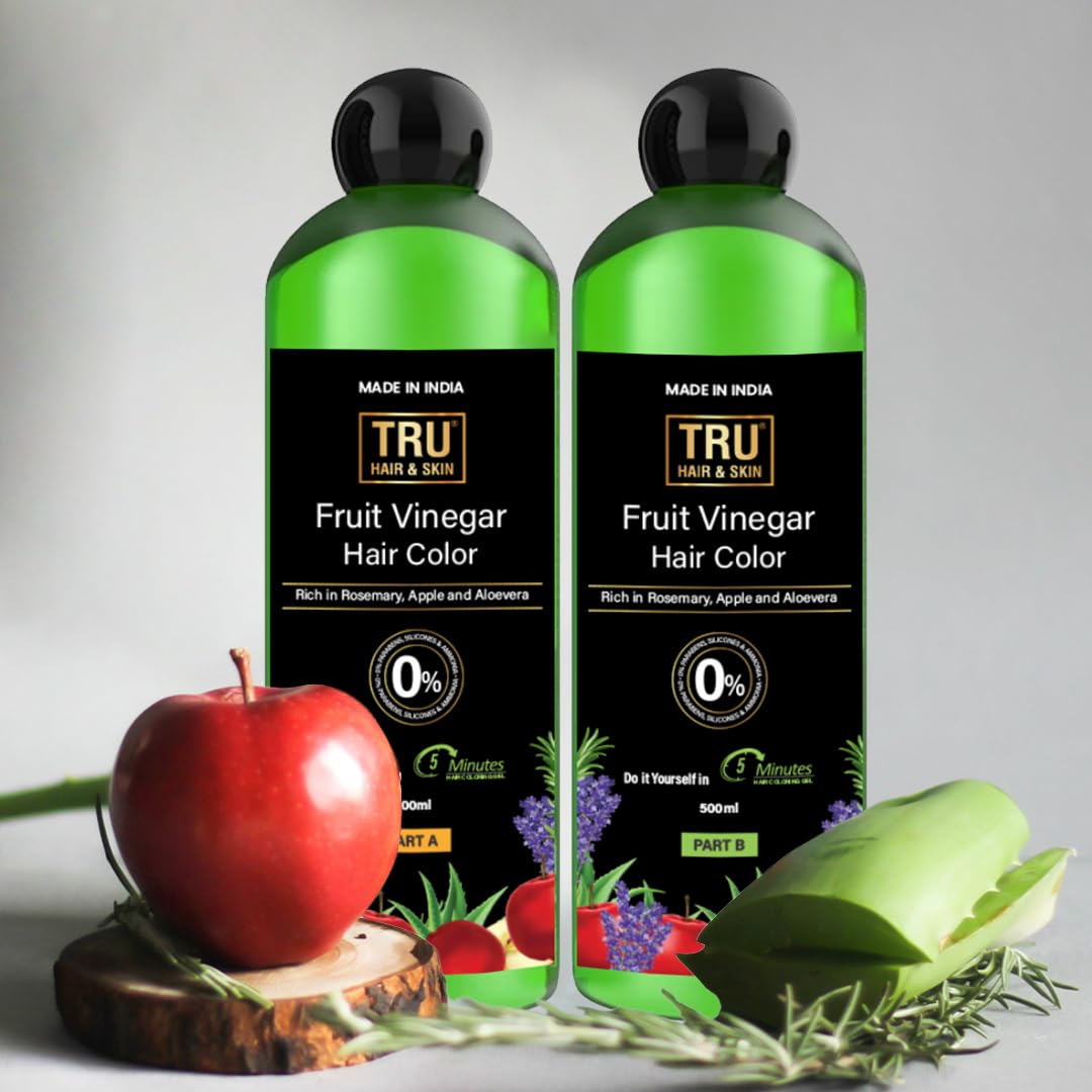 TRU HAIR & SKIN Fruit Vinegar Hair Color for Men and women | Natural ...
