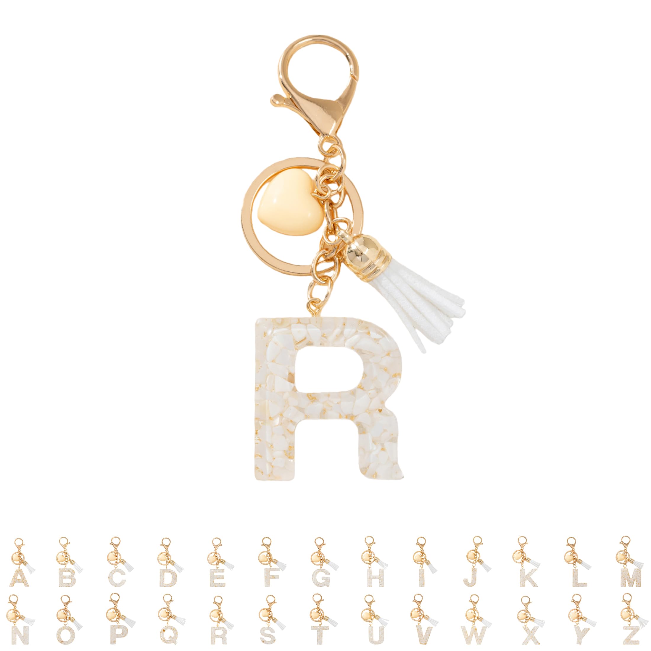 Llaveros Letras Corazón Blanco, Regalo Original para Novia,Llaveros Personalizados con Iniciales para, Porta Llaves Romántico para Mochila y Coche — view 21