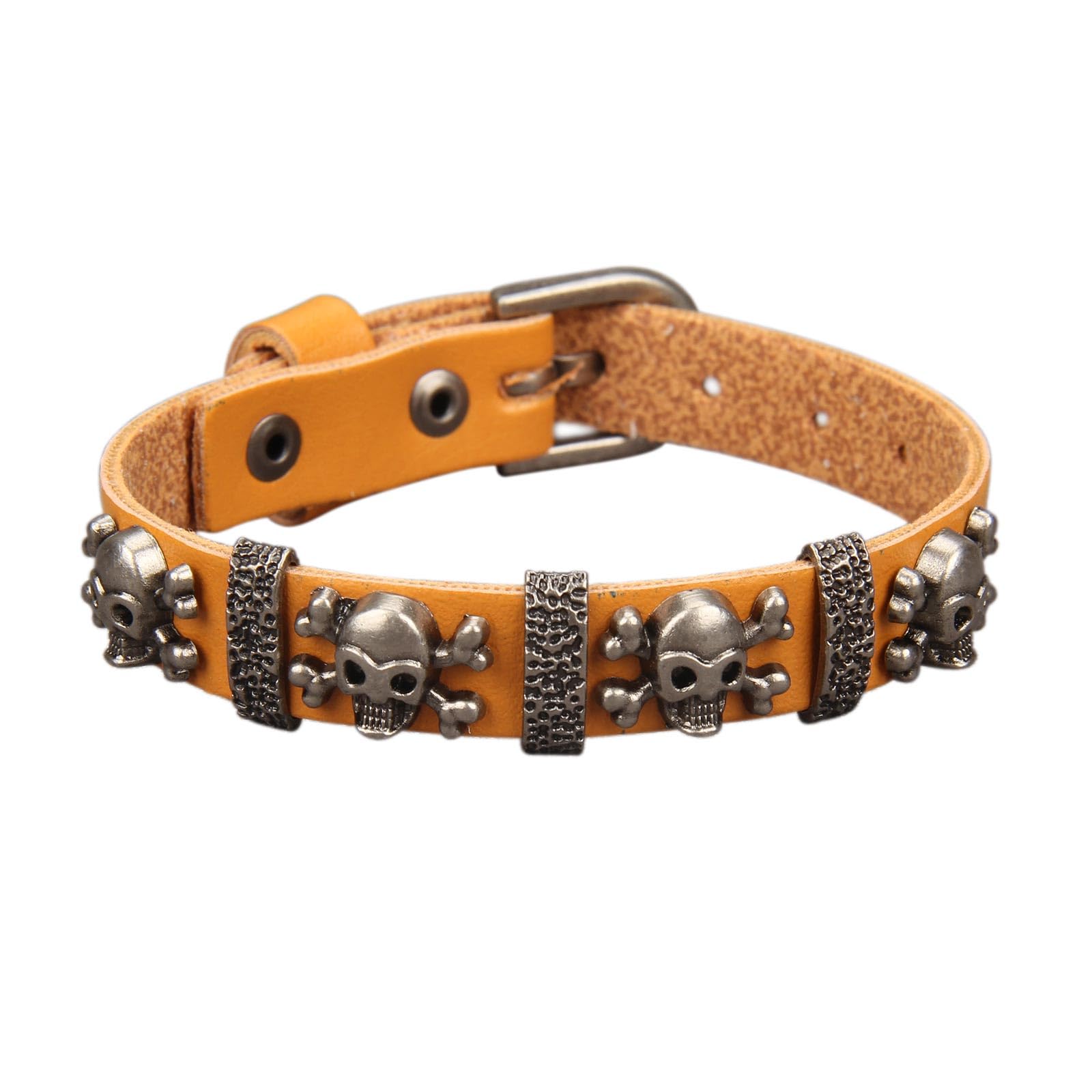 Jeilwiy Punk Leather Wristbands for Men Bracelets Handmade Wide Cuff Bangle Braided Jewelry Black Brown Adjustable - Punk Father's Gifts