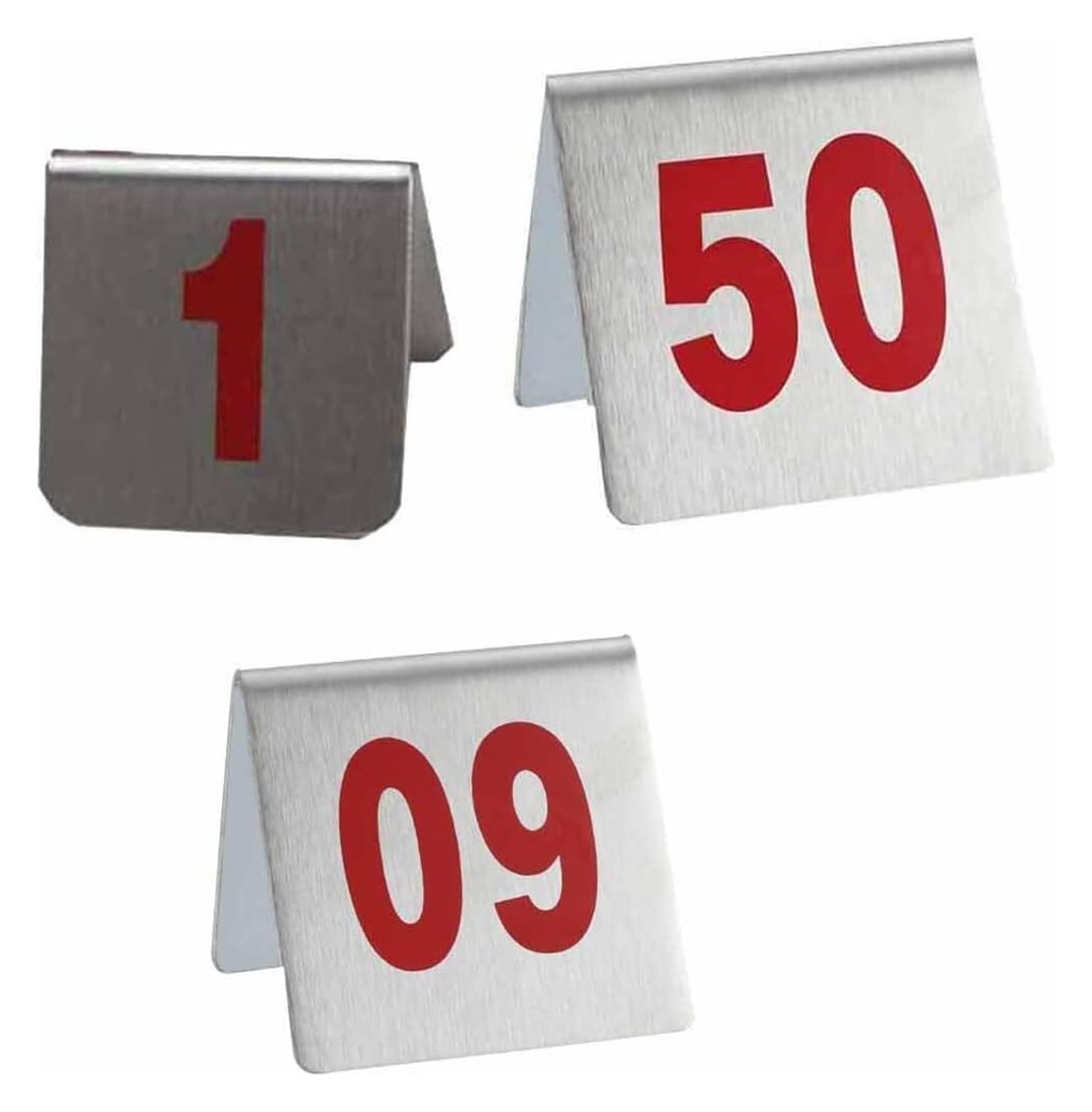 Tarjetas de números Mesa Restaurante Acero Inoxidable | Multicolor 1-25 o 1-50 for restaurante Hotpot Milk Tea Noodle Hotel: acero inoxidable.(Red,1-25)