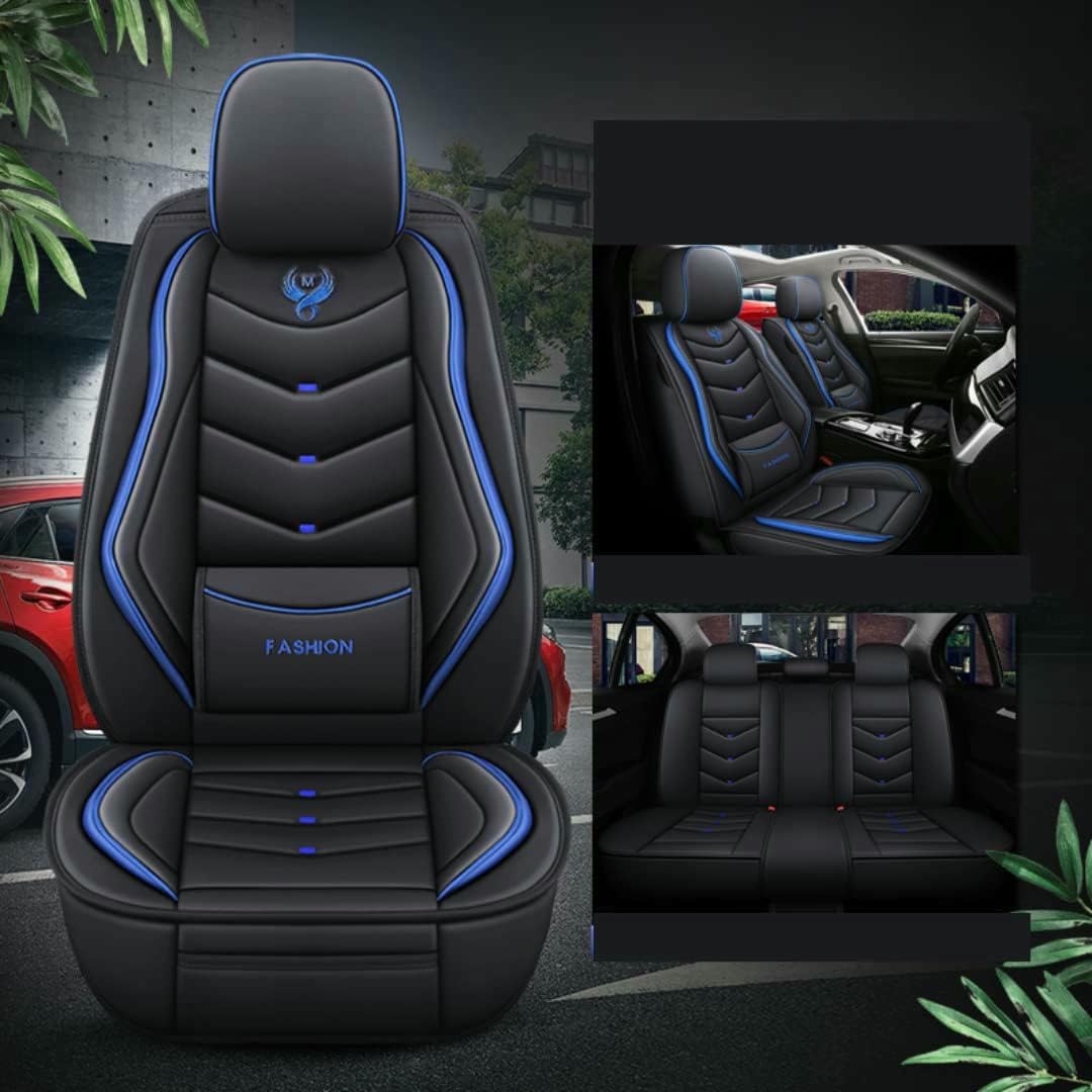 Sitzbezüge Auto Autositzbezüge Universal Set für SEAT Leon SC Cupra 300(5F)/Leon ST Cupra 300(5F)/Leon ST Ecomotive(5F) Auto Zubehör,Schwarz-Weiß-Luxus