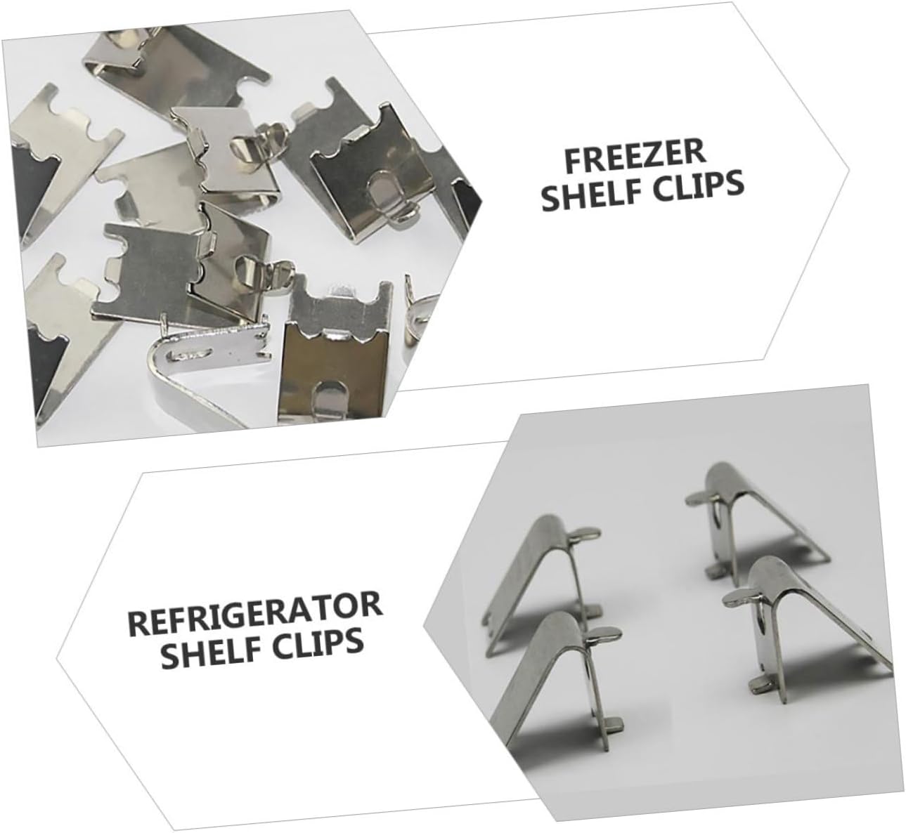 25Pcs Stainless Steel Freezer Shelf Hooks Easy Install Cooler Rack Clips for Fridge Organization Durable Fasteners for Space Saving Storage