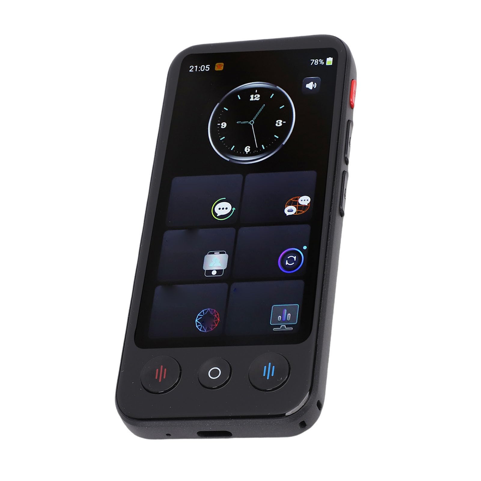 GOWENIC Sprachübersetzer-Gerät, Kompakt, Tragbar, Zweisprachig, Sprachtextübersetzer für Reisen, 5 MP Kamera, Metall, 1500 MAh
