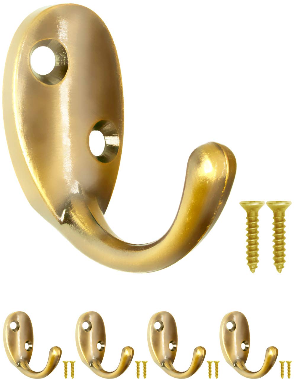Fuxxer® Ganci antichi, ganci per asciugamani, ganci in ferro, oro, set da 4 pezzi