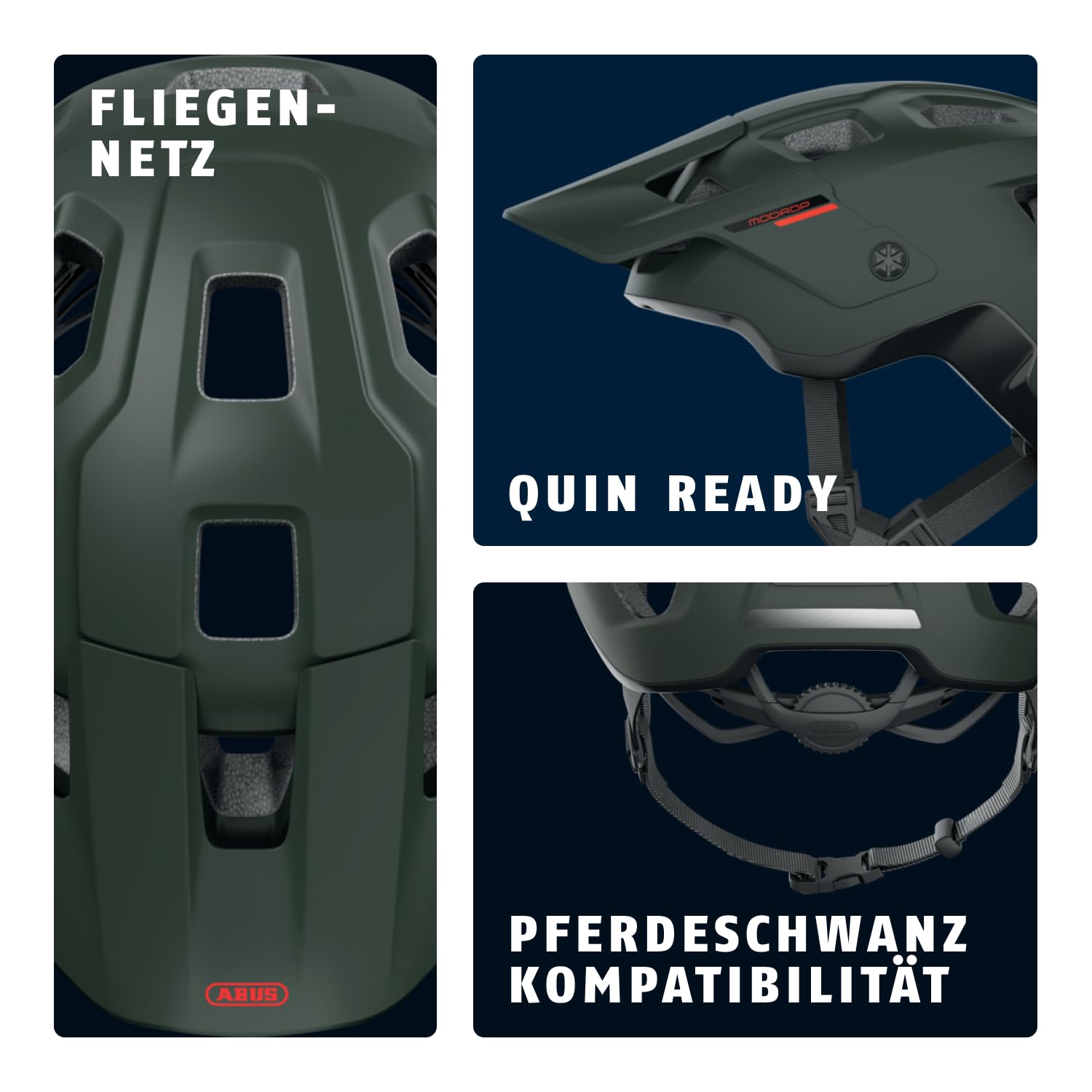 ABUS MTB-Helm MoDrop - robuster Fahrradhelm mit guter Belüftung für Mountainbiker - individuelle Passform - für Damen und Herren - Grün Matt, M