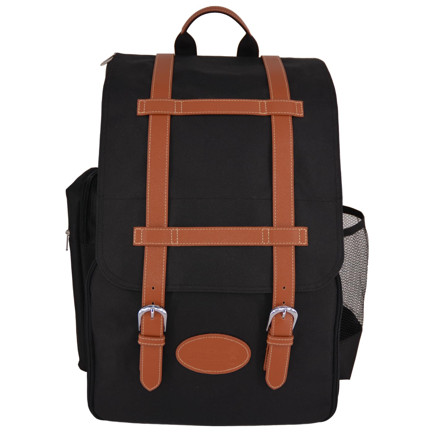Les Jardins de la Comtesse - Zaino Picnic Escapade - 4 Persone - Nero - Completo di scomparto termico - Piatti solidi e leggeri - Molte tasche - 29 x 15 x 44 cm