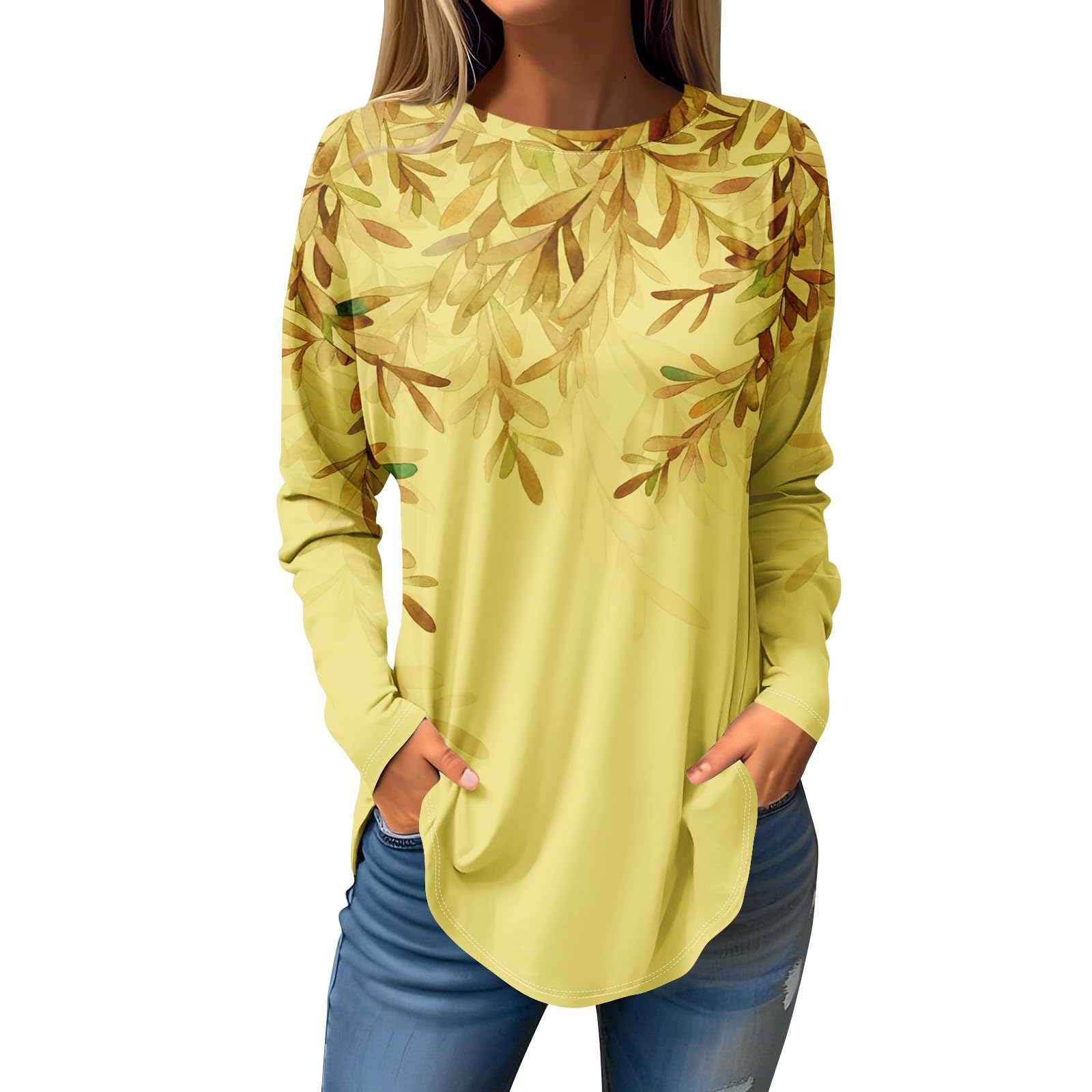 Oversized Tshirts for Women 2024 Fashion Long Sleeve Tops Fall Casual Shirts Loose Sweatshirts Plus Size Tunic Blouse