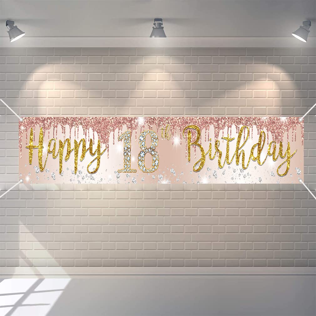 Set di 12 decorazioni per il 18° compleanno, in oro rosa, per