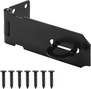 BOODVON Door Lock Hasp Latch, Stainless Steel Packlock Clasp Hasp Lock Latch, Extra Thick Gate Lock Hasp with Screws Brushed Finish 1 Pack(4 Inch)