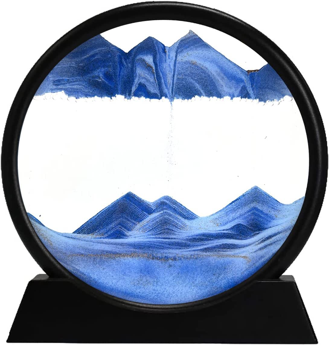 CRAFTOVO Moving Sand Art Picture Round Glass 3D Deep Sea Sandscape in Motion Display Flowing Sand Frame Relaxing Desktop Home Office Work Decor (Multicolor) (B0D97MB7ZY) Amazon Price History, Amazon Price Tracker