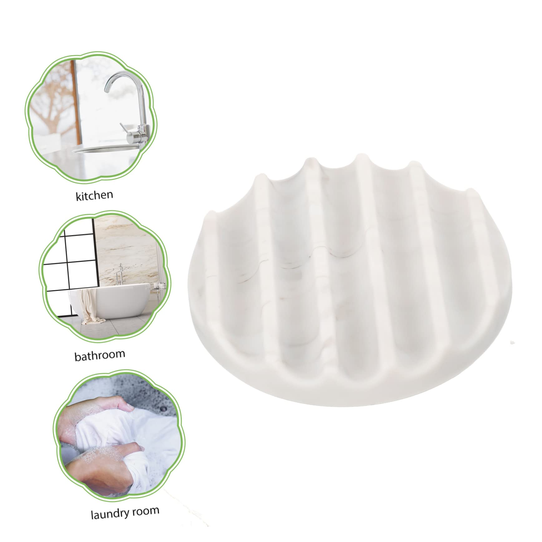 Alipis 5 Pezzi Portasapone In Marmo Vassoio Portasapone Da Bagno Multi Bar Doppio Gancio Effetto Vassoio Portaspugna Da Bancone Rotondo Distributore Di Sapone