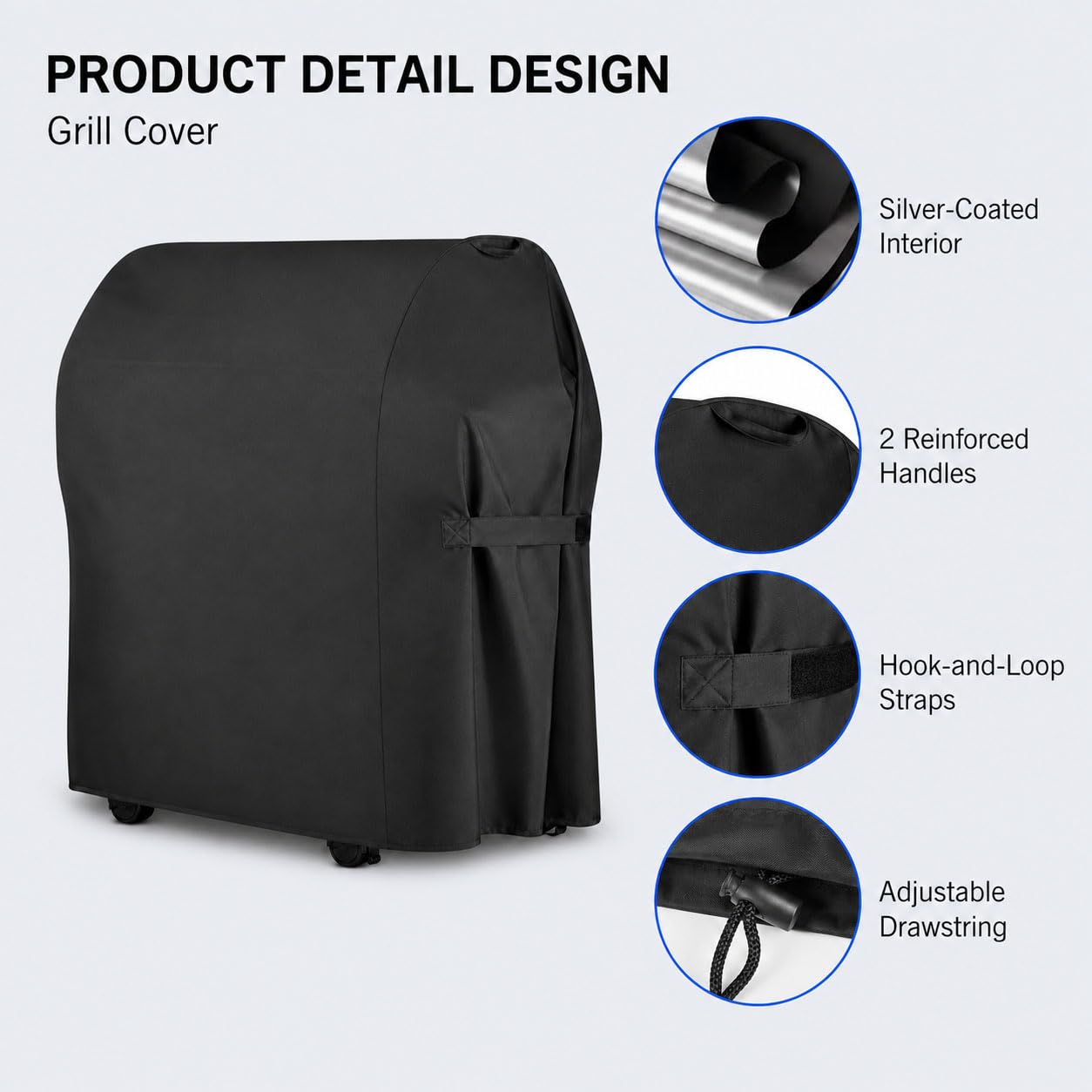 Funda Barbacoa para Enders Hyde 6 SIKR Turbo II 2025 2026+ | Cubierta Protectora Parrilla Gas | 210D Impermeable Antiviento Exterior | con 2 Asas Cordón Ajustable Cierre Autoadherente