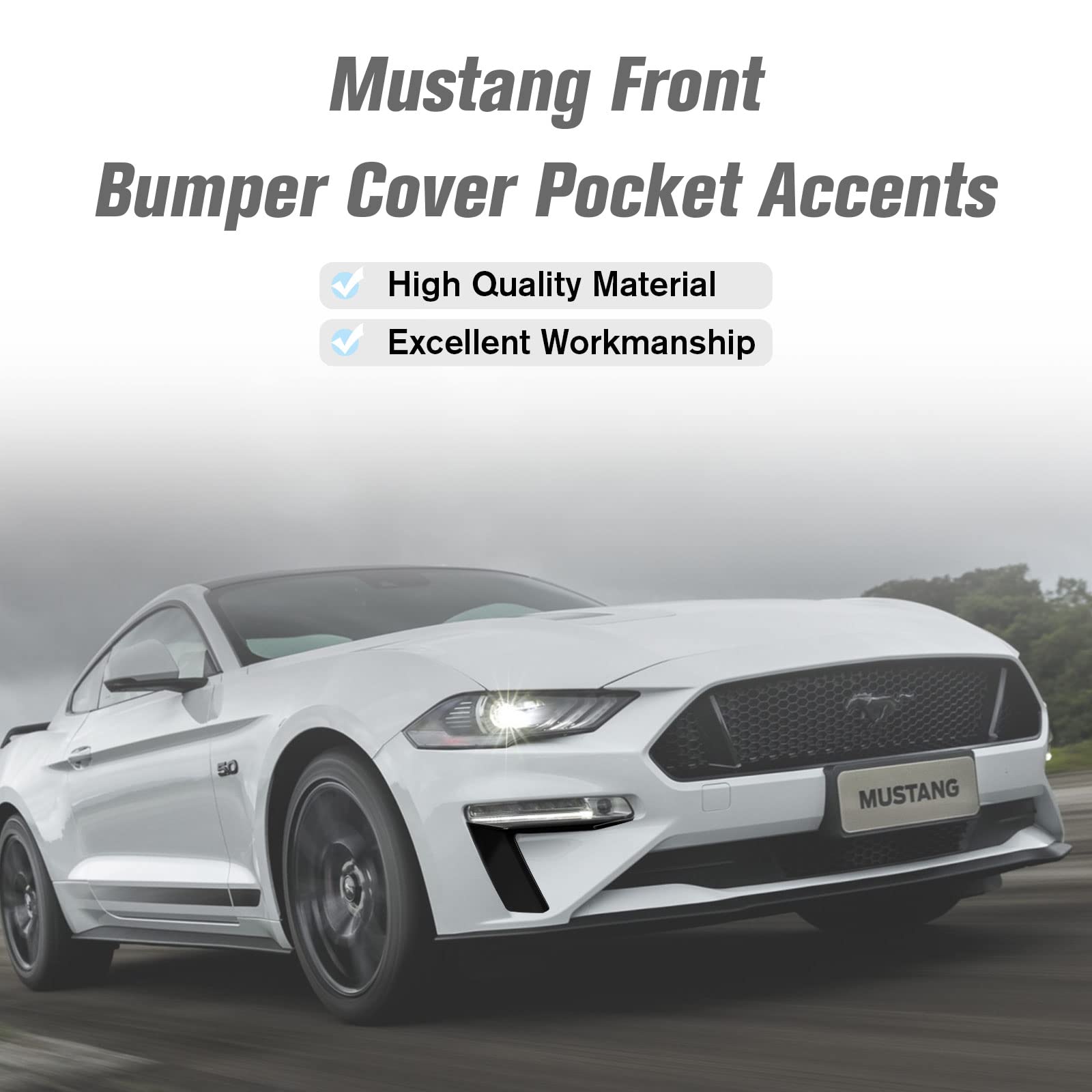 Lèvre Pare-chocs Avant Pour Ford Mustang 2018-2023 - Kit Aérodynamique Noir Mat, Style Sportif