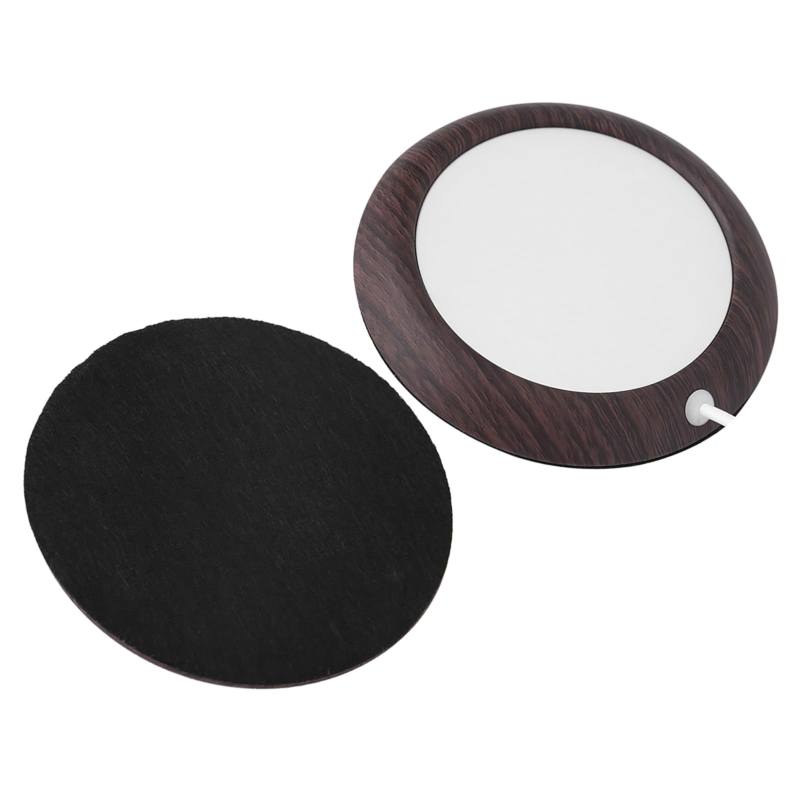 USB Coffee Mug Warmer, Walnut Wood and Metal, Coffee Cup Warmer 5V USB,for Most Stainless Steel Cup, Feeding Bottle, Ceramic, Glass Your Computer, Desktop, Laptop, (Deep Walnut Grain)