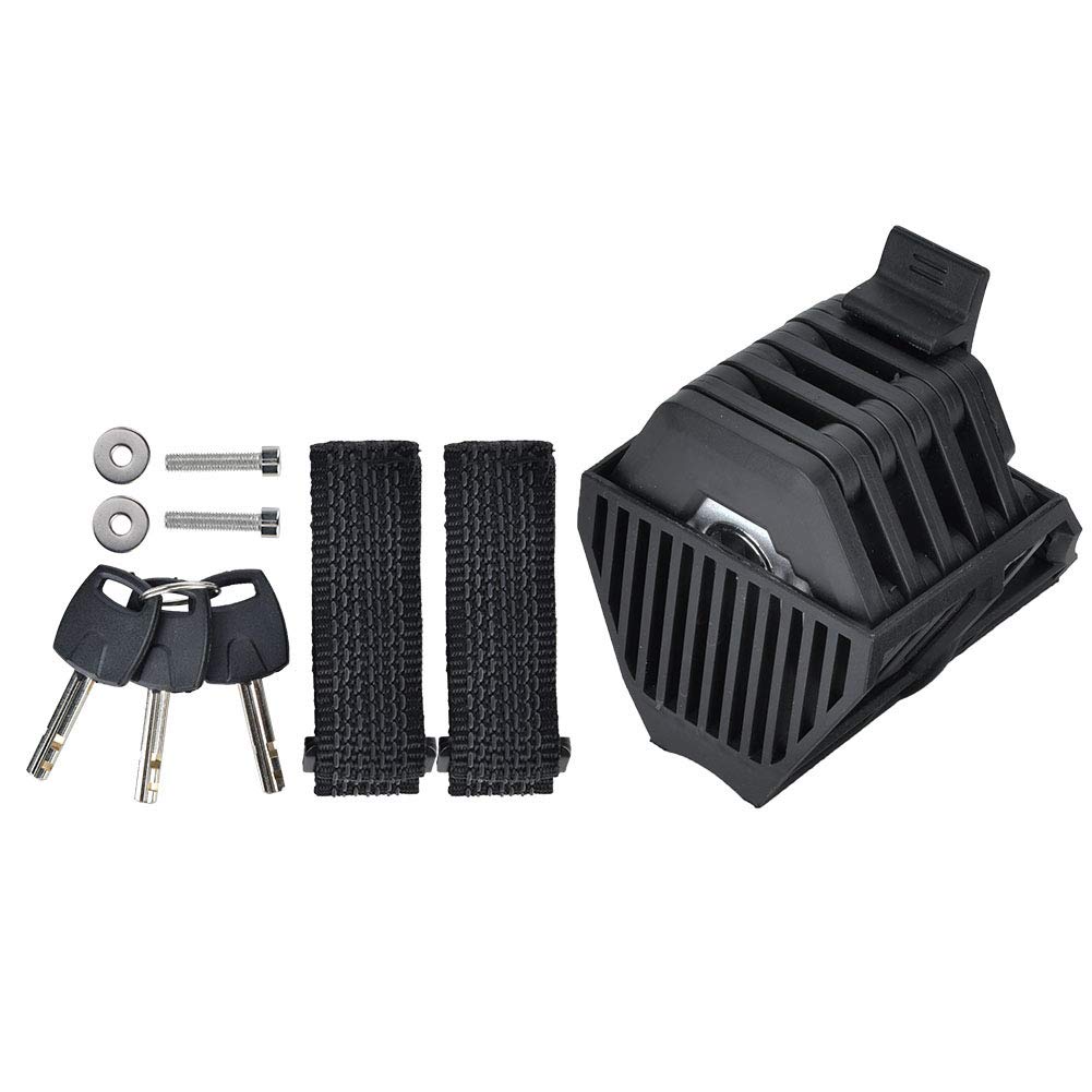 Bike Lock, Zinc Alloy Bike Antitheft Chain Folding Lock Multi Function Bicycle Lock with 3 Key for Mountain Bicycle Electric Scooter